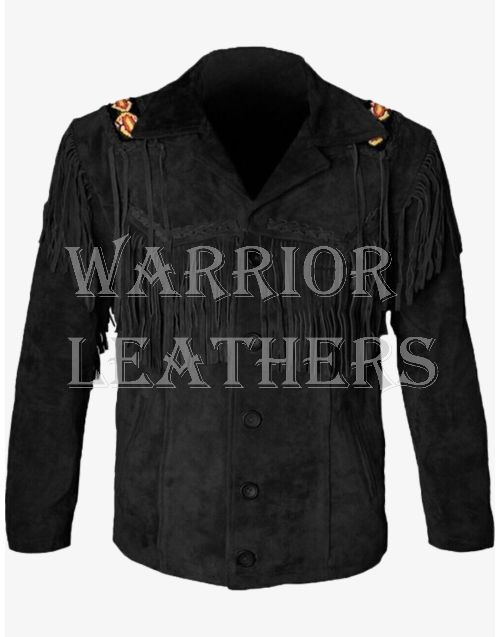 Black Cowboy Traditional Suede Leather Jacket