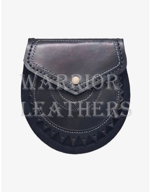 Black Handmade Leather Sporran