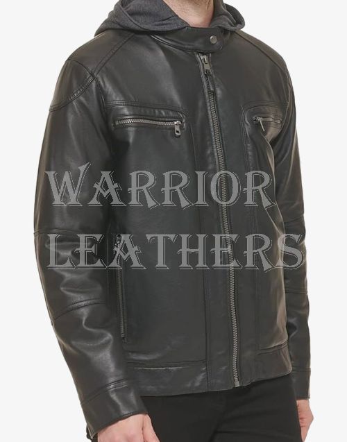 Black Leather Fashion Slim Fit Jacket