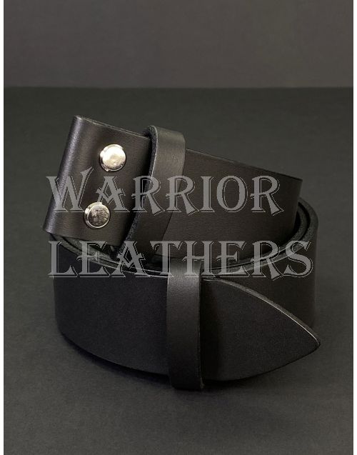 Black Personalized Leather Belt With Buckle