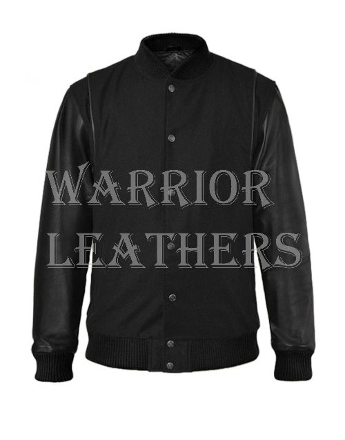 Black Varsity Jacket For Mens