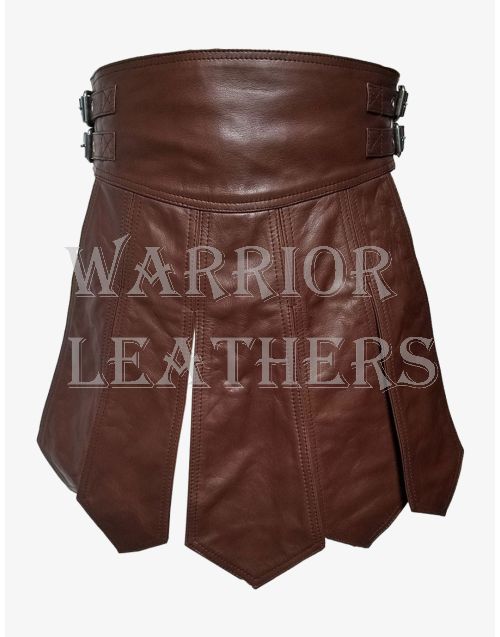 Brown Gladiator Leather Kilt