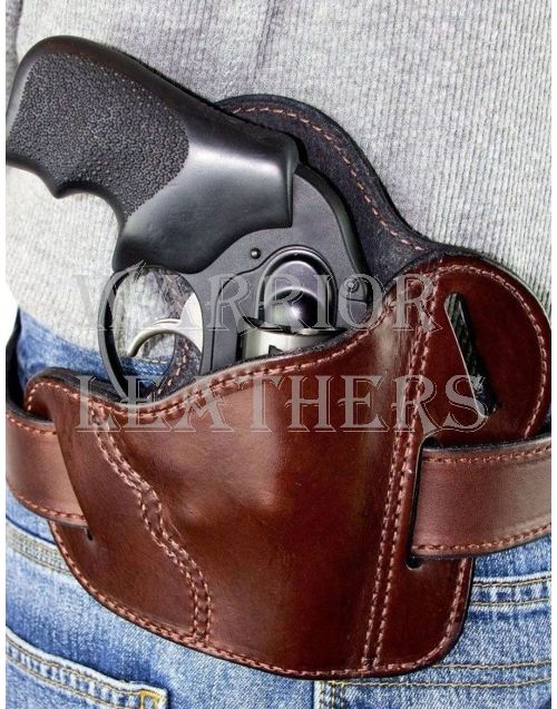 Brown Leather OWB Holster For Revolver