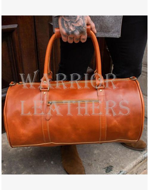 Classic Leather Duffle Travel Bag