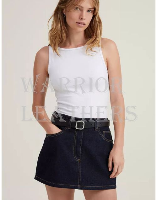 Dark Blue Denim Mini Skirt