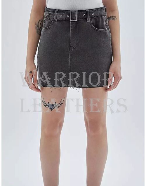 Denim Belt Skirt