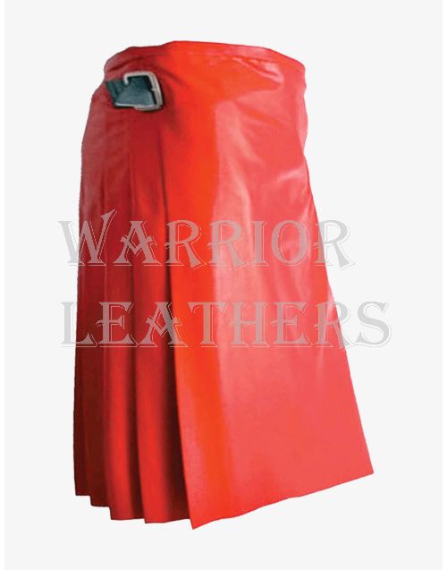 Fashion Able Red Leather Gothic Kilt