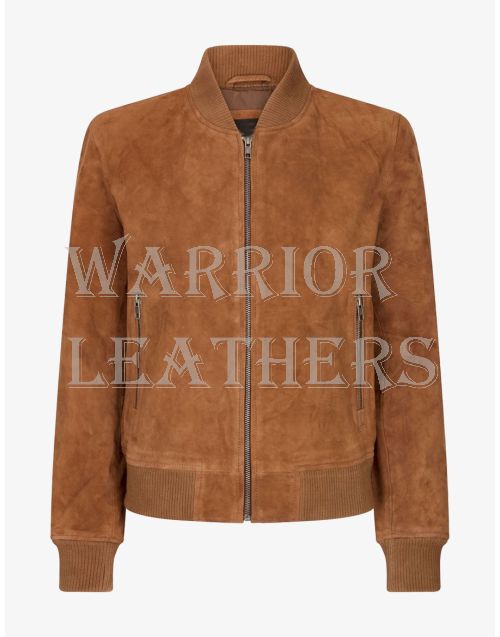 Genuine Suede Bomber Leather Jacket