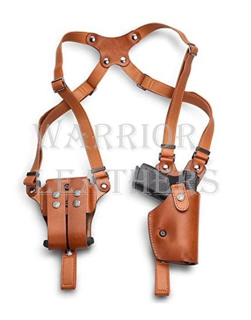 Handmade Double Shoulder Brown Holster