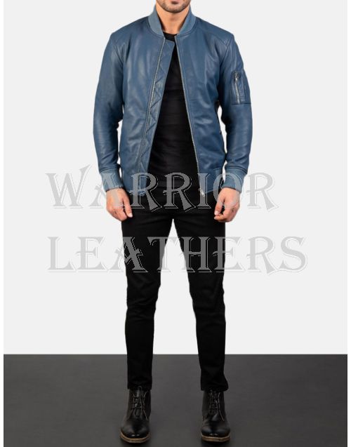 Leather Jacket Bomber Men