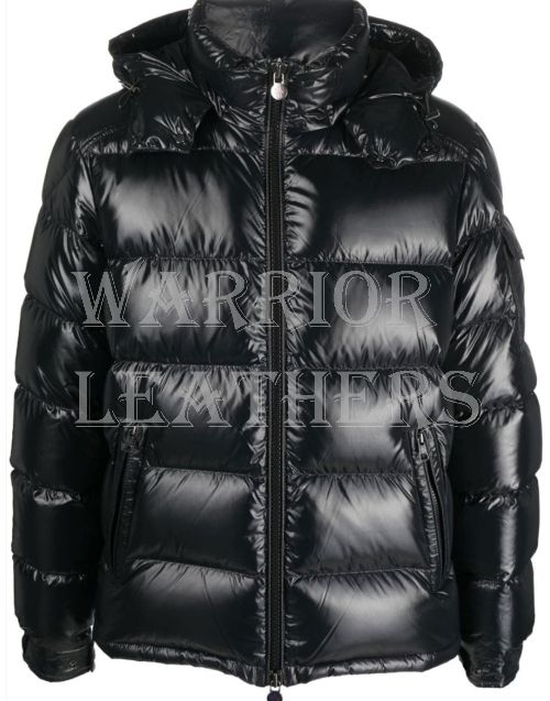 Men Black Hooded Puffer Jacket