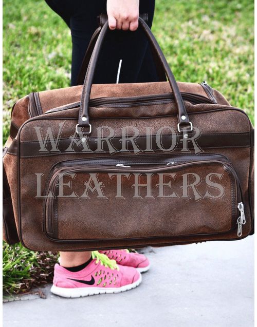 Personalized Leather Embroidered Travel Bag