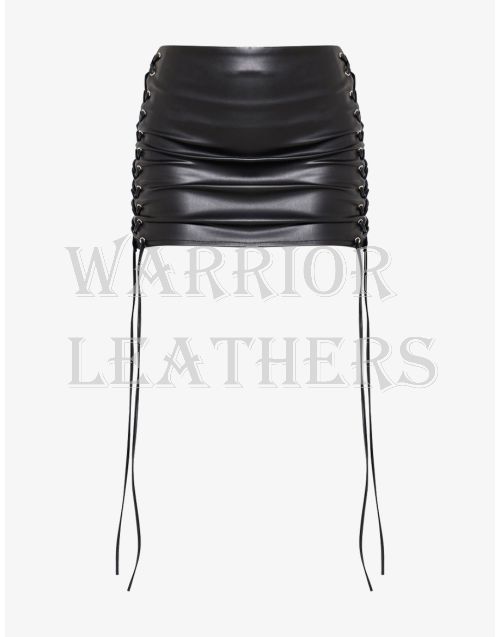 Premium Black Leather Mini Skirt