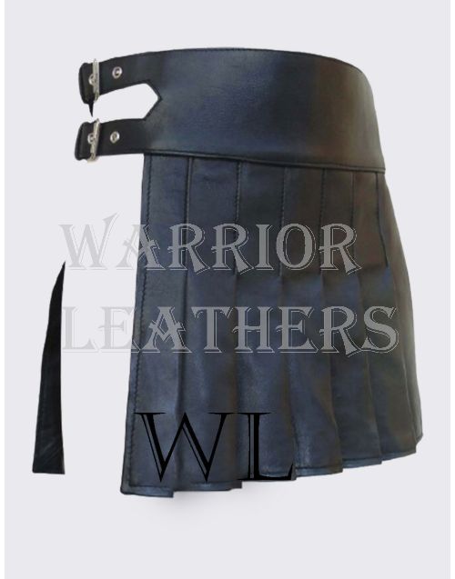 Premium Quality Black Mini Leather Kilt