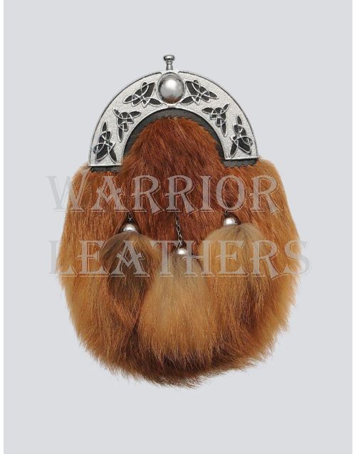 Red Fox Fur Chrome Cantle Sporran