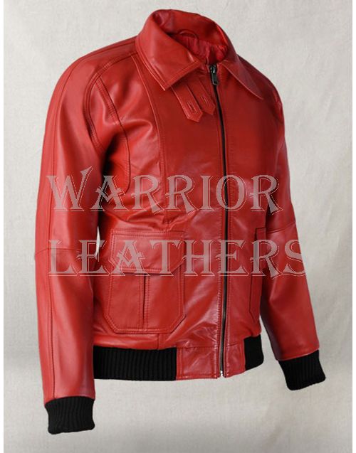 Red Pure Napa Sheep Skin Soft Leather Jacket