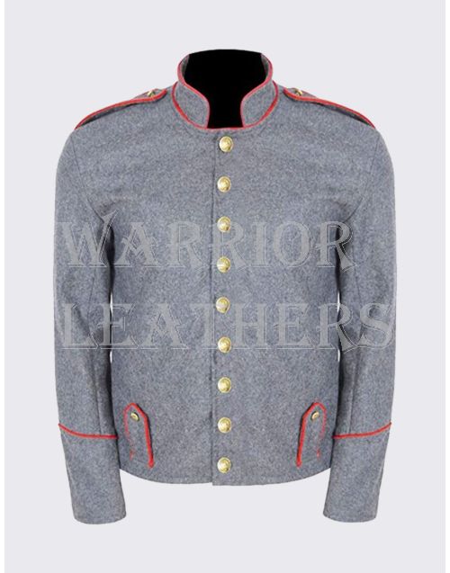 Style Shell Jacket With Artillery Red Piping