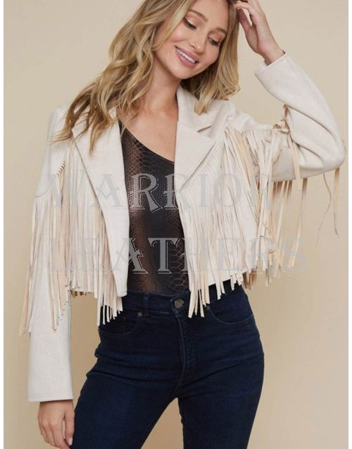 Walford Cropped Fringe Faux Suede Fashion Able Cowgirl Jacket