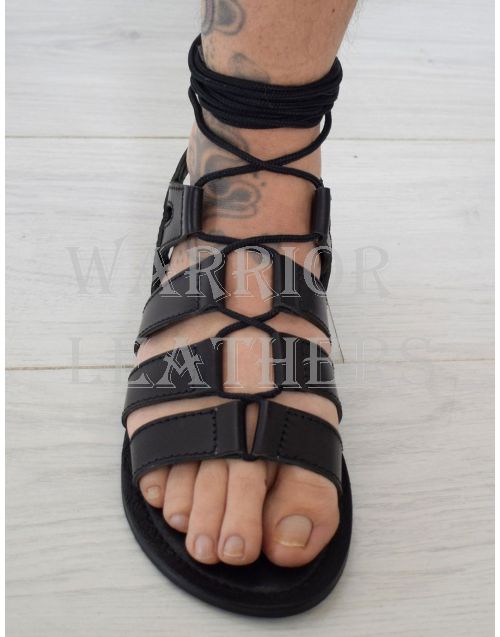 Warrior Leathers Roman Black Sandal For Men