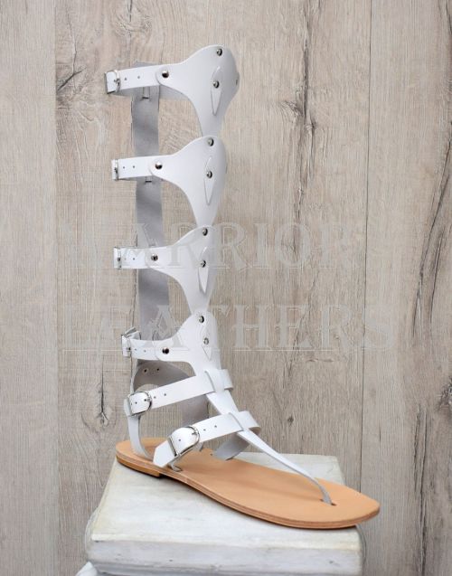 Warrior Leathers Roman Men White Sandal