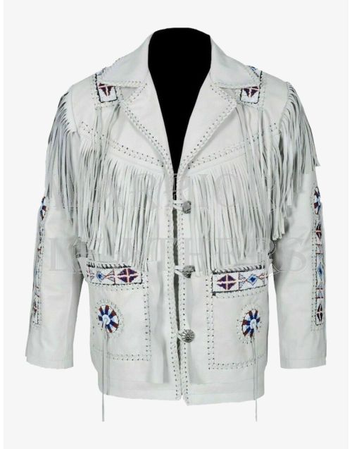 White Cowboy Jacket Suede Leather