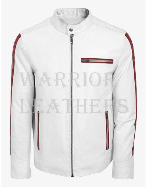 White Pure Napa Sheep Skin Soft Leather Jacket